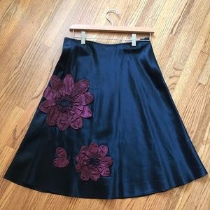 Black Circle Boutique Skirt with Flower Design